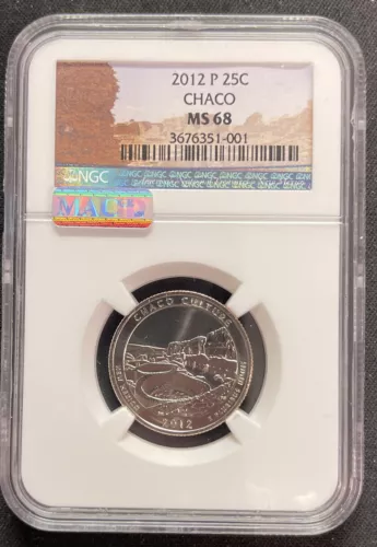2012-P Chaco Quarter 25c NGC MS68 (mac) none higher ( top pop) ENN COINS