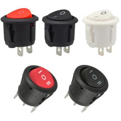Wippschalter Rund EIN-AUS 2/3 Positionen 250V Mini-Schalter Schwarz Rot Weiß