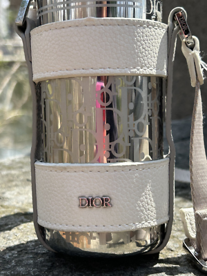 Dior Aqua Bottle with Shoulder Strap / off-white calfskin in great