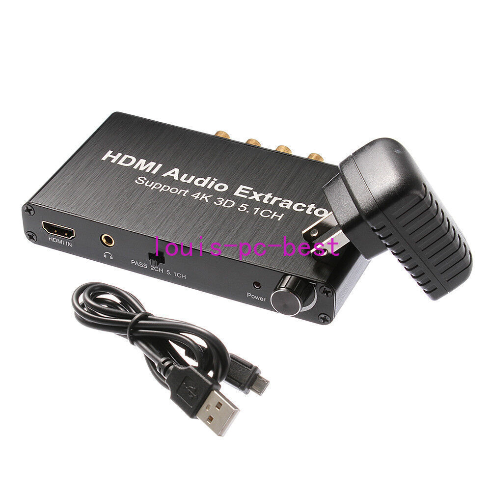 HDMI Analog Audio Extractor Support 2CH 4K 3D AC-3/DTS Decoder  Adapter Box