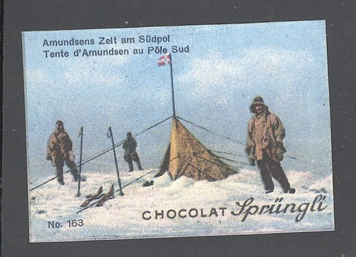 German poster stamp reklamemarken chocolate South Pole Amundsen Explore KUNST