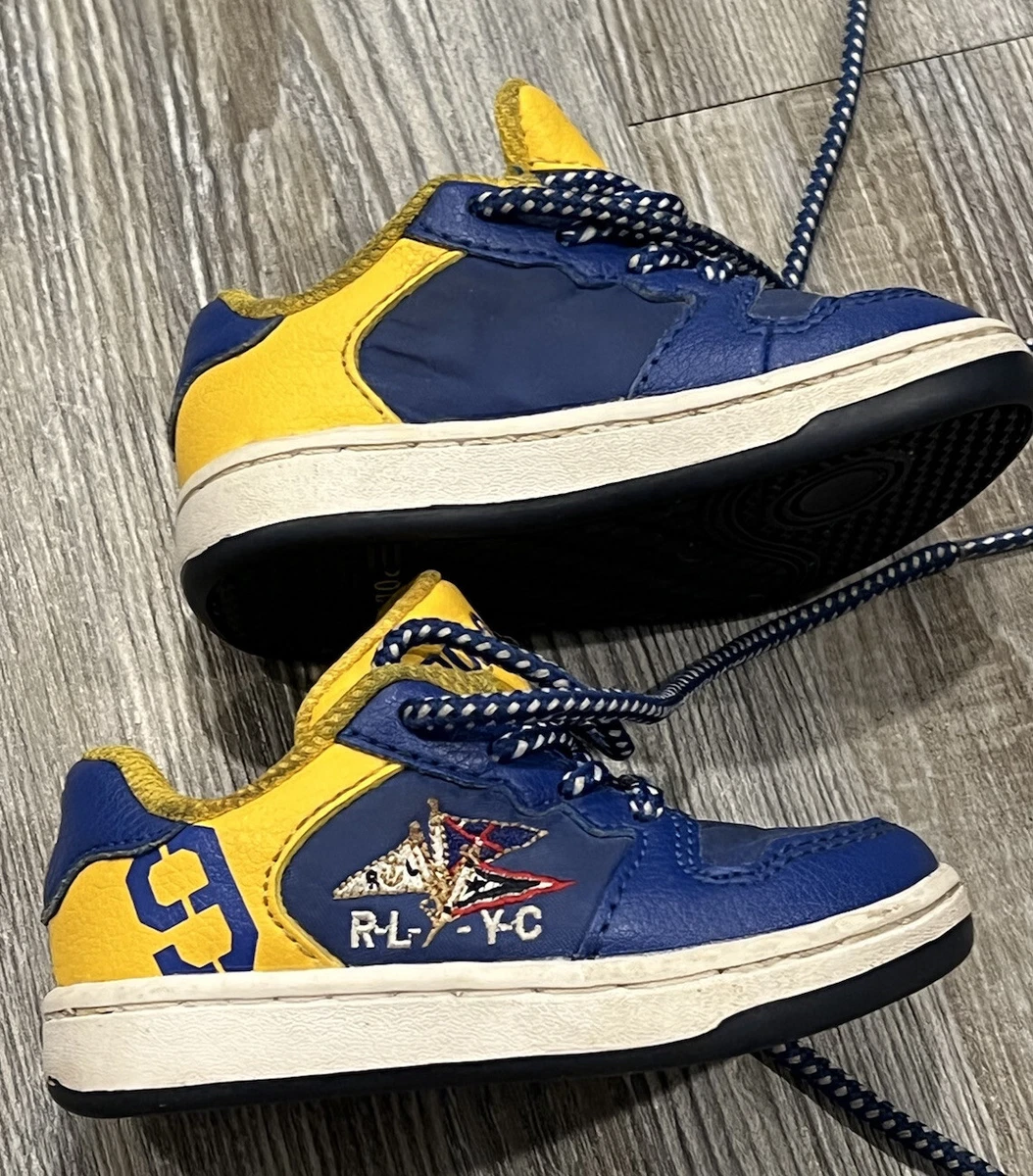 Blue and yellow ralph lauren shoes Clearance