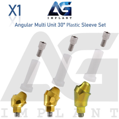 Angular Multi Unit 1.6 Prosthetic System 30° and Plastic Sleeve With Screw 