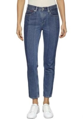 Tommy Jeans High Rise Slim Cropped Izzy New Blue Used Damen Hose Denim Pants L32