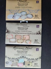 Prima Marketing Journaling Notecard Sets Lot Rondelle, Romance Novel, Tea Thyme