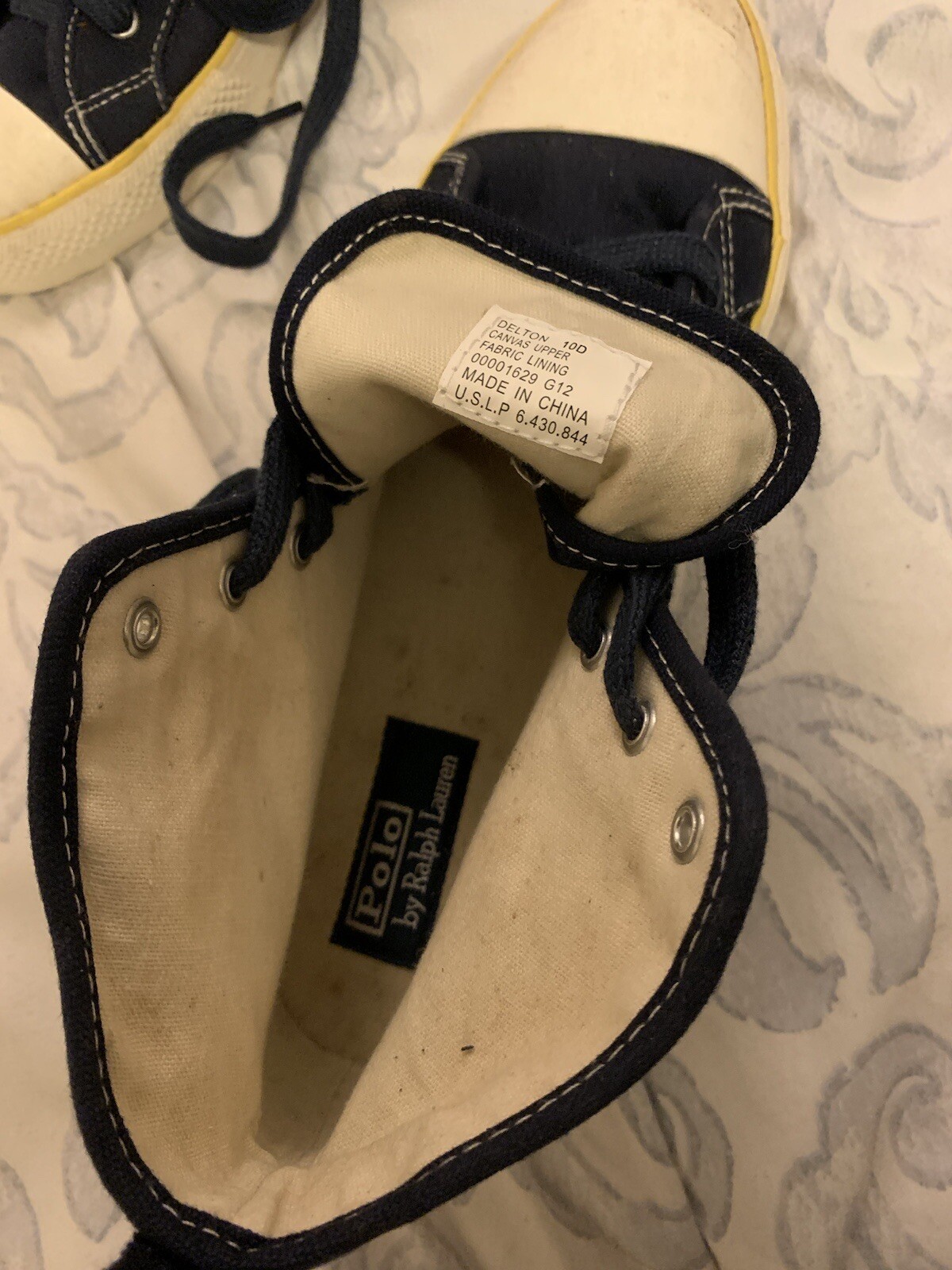 PONY Polo Ralph Lauren Sneakers Uomo Taglia 10 TOP IN TELA Delton High Top Usate