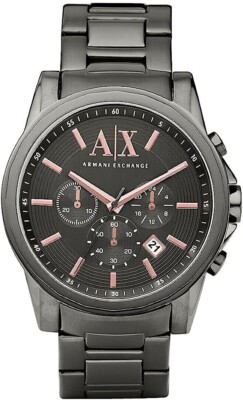 Armani Exchange AX2086 45mm Black Stainless Steel Case Black Stainless  723763170840|