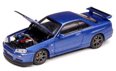 1/64 MOTORHELIX NISSAN Skyline GT-R R34 V Spec II En Vert Roue Noire