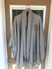 Alpaca Cape, Peruvian Link, Unlined, Gray, New With Tags