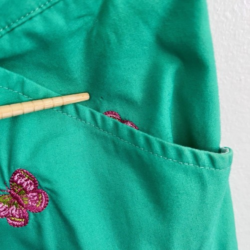 Lilly Pulitzer Bright Green Capri Pants Split Hem Emb Pink Butterflies Girls 12 - Picture 8 of 9