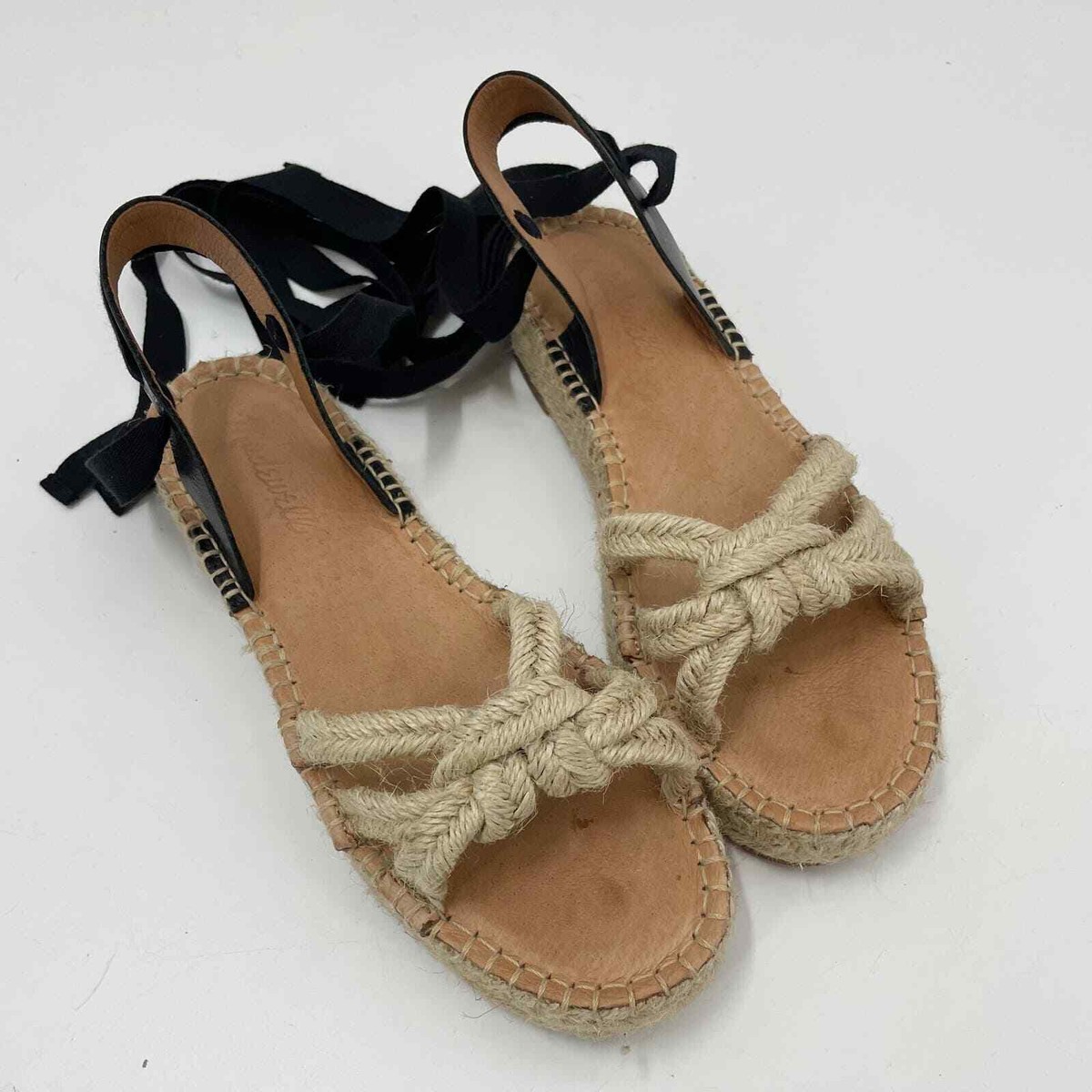 Madewell 7 The Gwen Platform Espadrille Sandal Jute Lace Up