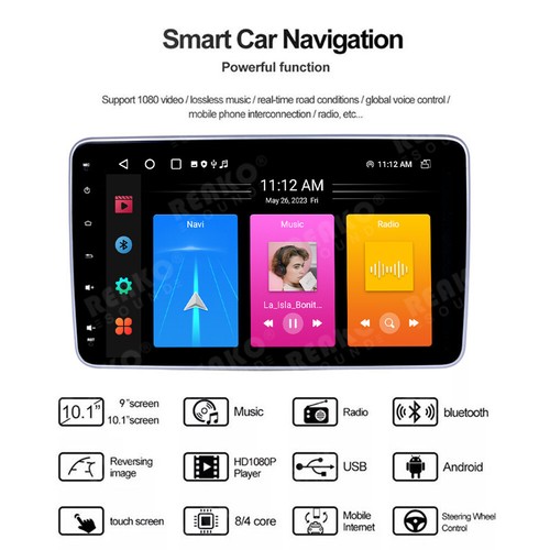 Rotatable 10.1'' Touch Screen Car Stereo Android 12.0 1Din Radio GPS Navi WiFi - Picture 14 of 16
