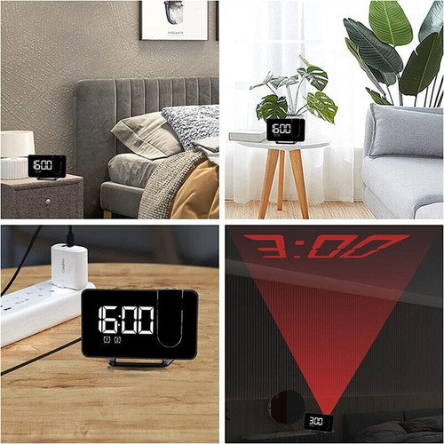 Digital LED Display Projection Clock Snooze Dual Alarm Clock FM Radio USB - Picture 6 of 10