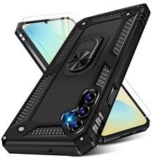 Samsung Galaxy S24 FE 5G Case with Screen Protector, Rugged Shockproof Black