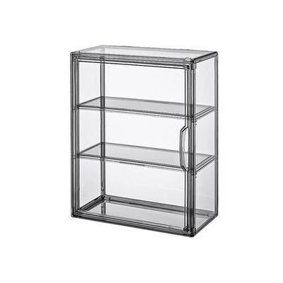 3 Tiers Acrylic Display Case with 2 Division Boards, Storage Black 