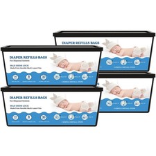 Genie Compatible Diaper Refill Bags 4-PK 7-Layer Odor Control Extra Thick