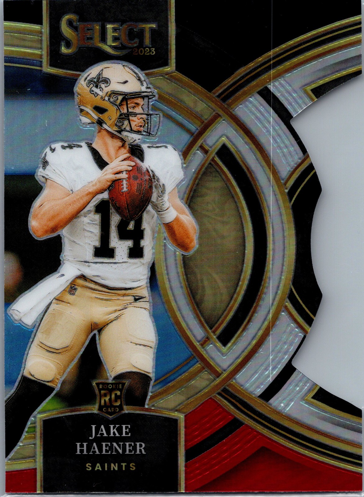 2023 Panini Select #186 Jake Haener Black and Red Prizms Die Cuts