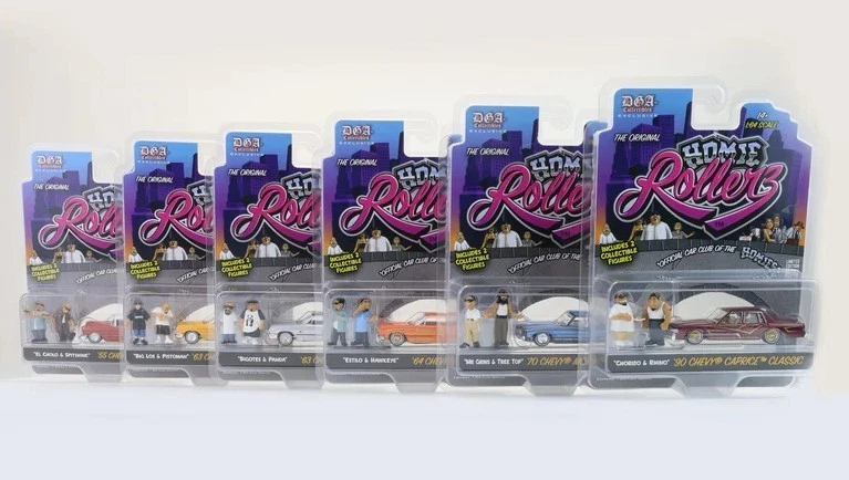 Greenlight x DGA 1:64 Homie Rollerz 2025 Serie 1 Juego de 6 Coches y Figuras Foto 3 de 4