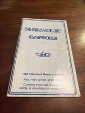 1986 Chevrolet Caprice Owners Manual Factory Original Oem 1986 Chevrolet Caprice Owners Manual Factory Original Oem