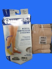 Truform Compression Stockings Open Toe Medium Beige Knee High Firm 20-30 mmHg