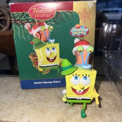 Spongebob Squarepants Christmas Ornament Santa's Spongy Helper In Box 2004