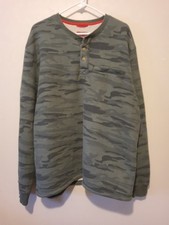 Coleman Bonded Waffle Sherpa Lined Olive Camo Snap Button L/S Henley Shirt XXL