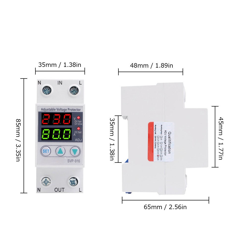 SVP‑916 230V Automatic Over Under Voltage Reset Protection Device 80A❀