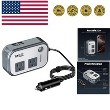 200W Car Power Inverter, 12V DC to 110V AC Car Inverte with 4 USB Ports Car O...