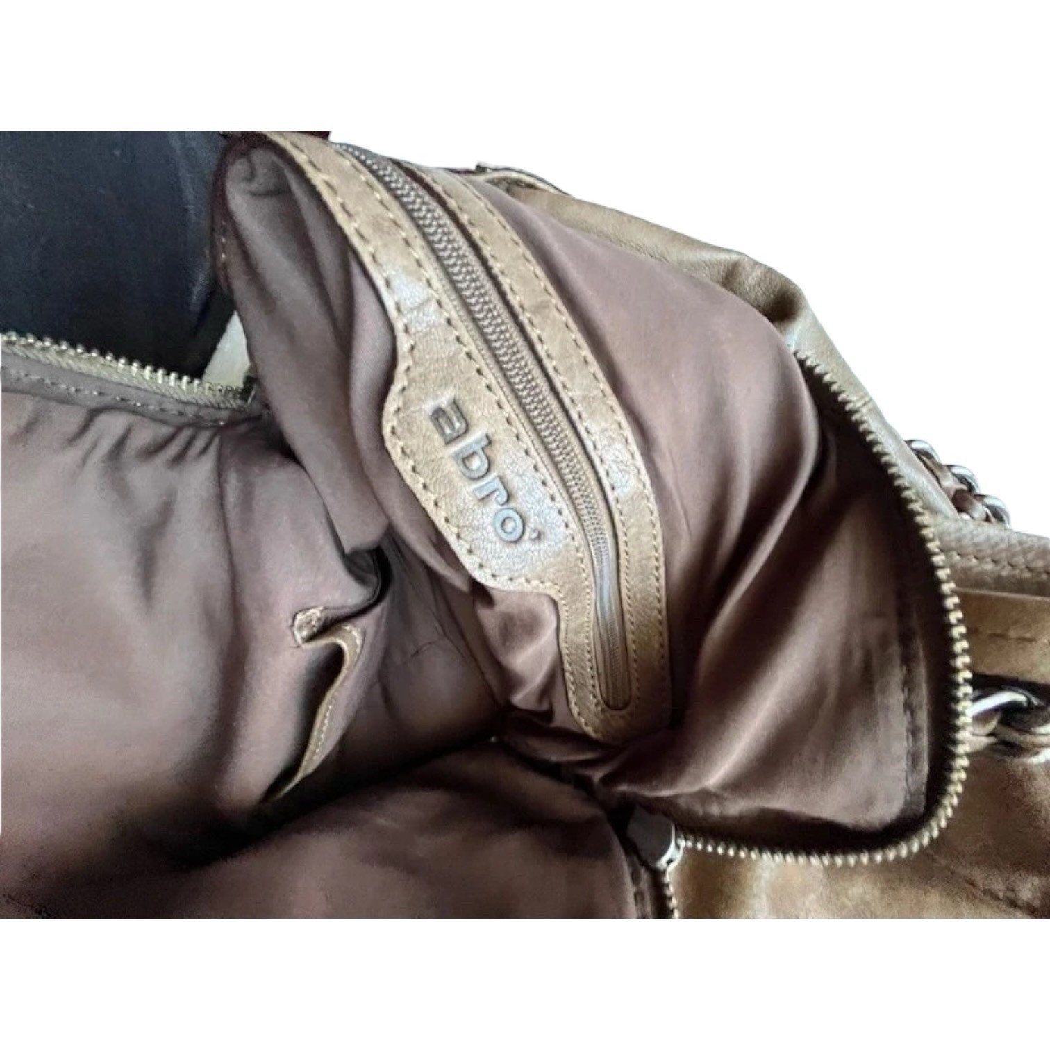 Abro crossbody shoulder bag real leather brown image 7