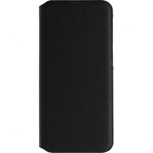 Housse Galaxy A20e Samsung Flip Cover en Simili Cuir Noir Grains