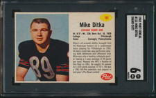 1962 POST FOOTBALL #111 MIKE DITKA RC SGC 6 EX-MT HOF BEARS ROOKIE