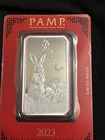 2023 PAMP SUISSE 1oz 999 SILVER LUNAR YEAR OF THE RABBIT BAR SEALED