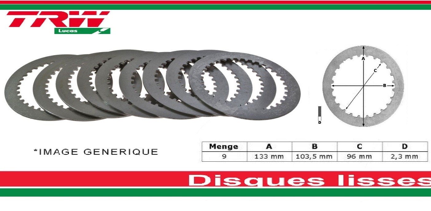 Jeu 9 disques lisses embrayage Kawasaki Z 1000 SX pour les longs voyages et roadtrips