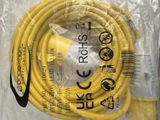 Yellow 110v 32 Amp Extension Lead 14m x 5.mm Cable Heavy Duty