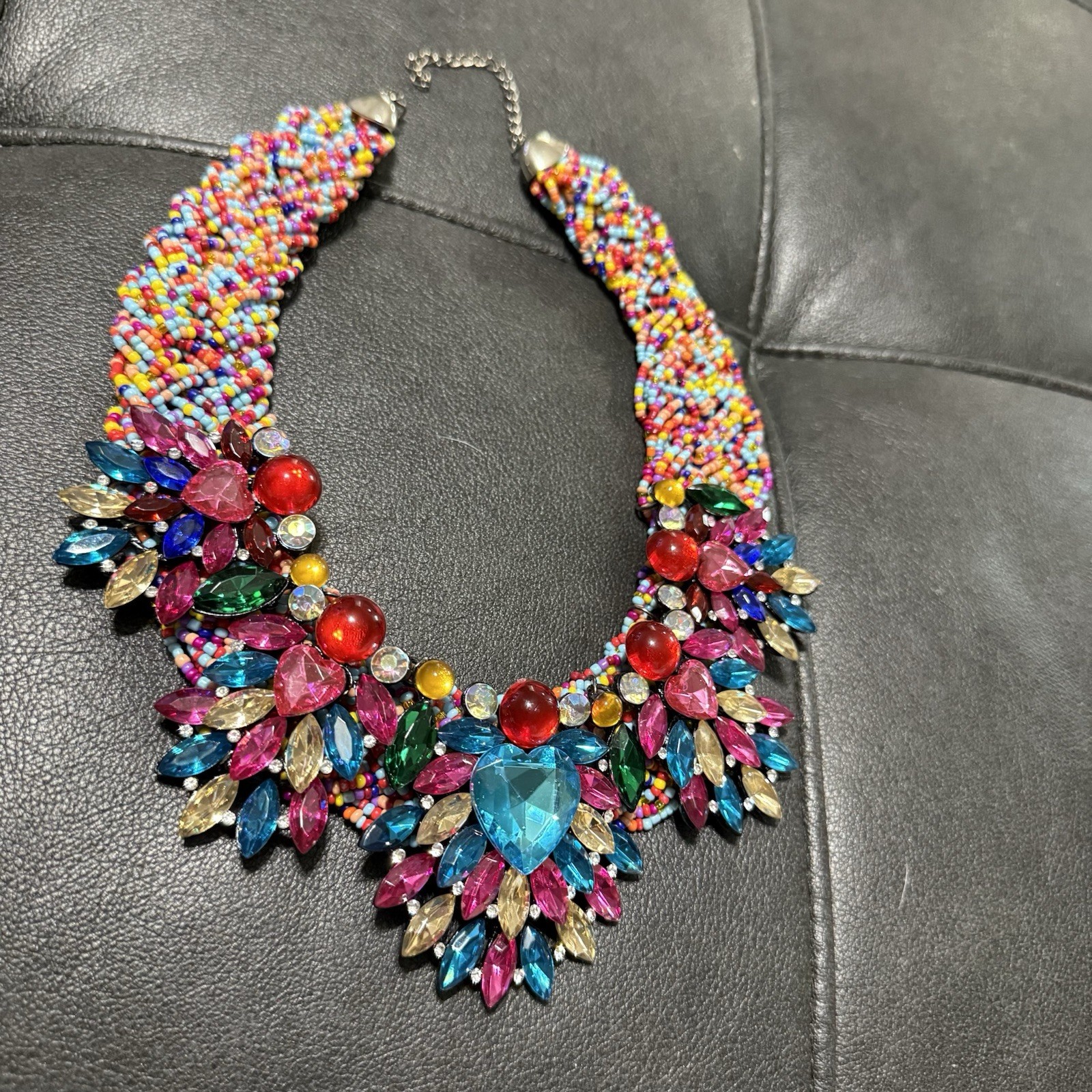 Simulated Rhinestone Crystal Statement Necklace  … - image 14