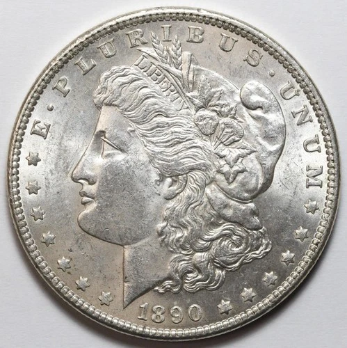 1890 $1 Morgan Silver Dollar Uncirculated - RAW - Lustrous / Nice Coin