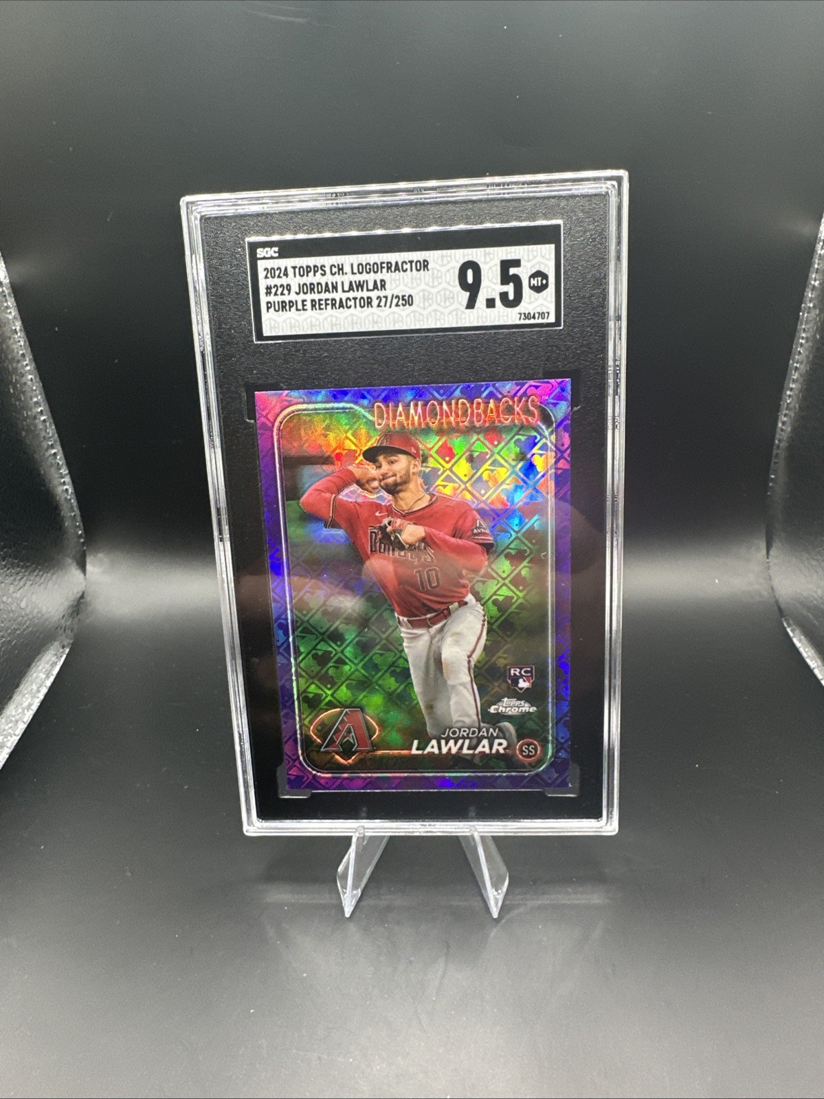 2024 Topps Chrome - Jordan Lawlar #229 Purple Refractor /250 (RC)