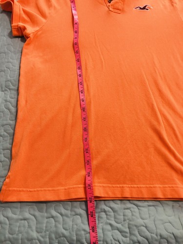 Polo uomo Hollister logo arancione cotone manica corta taglia L nuova senza etichette Y2K - Foto 10 di 10