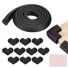 6.5 ft x 2.36 Inch Edge Corner Protector with 10 Corners, Black