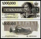 CANADA 1991 $1,000,000 Railroad UNC BABN Canadian SOUVENIR Fun Money MILLION BIL