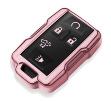 Tukellen Chevy Key Fob Cover Soft TPU Full Protection Shell 5-Button Pink