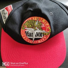 90s Vintage Marlboro Adventure Team Hat Black Red Lizard Snapback Cap Brand New