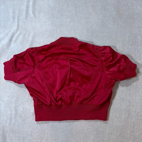 Vtg Paris Blues Women's 1X Cropped Red Satin Jacket Y2K Snaps FITS SMALL - READ - Picture 8 of 8