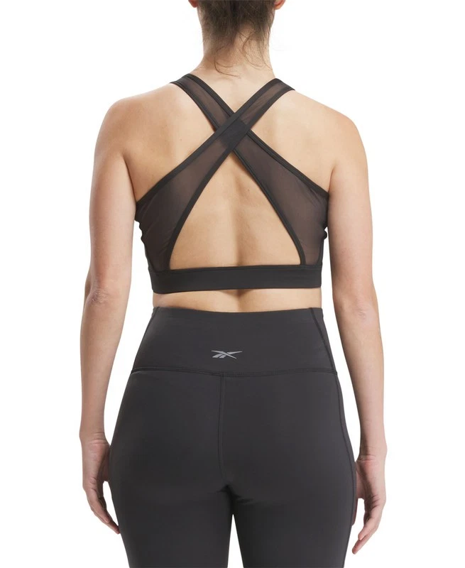 Reebok Women's Identity Train Vector Bralette (Night Black, X-Small) - Image 2 of 3