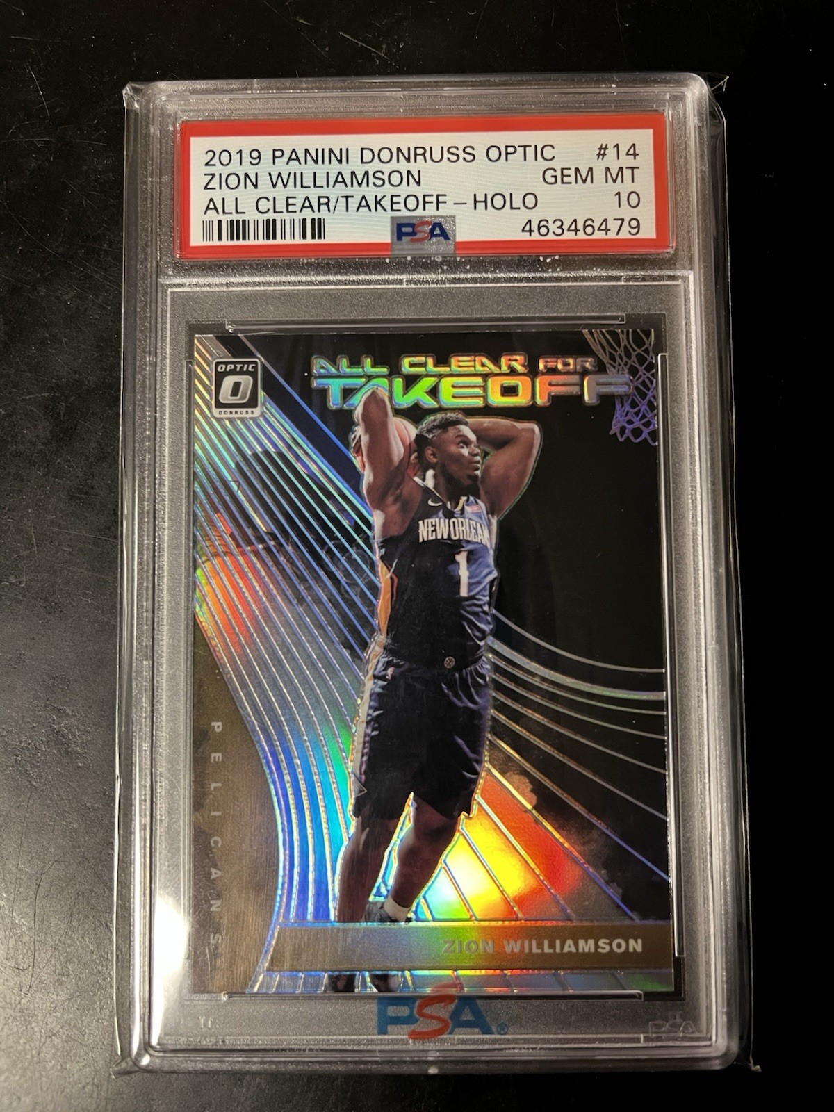 2019 Donruss Optic All Clear For Takeoff Holo #14 Zion Williamson PSA 10 Rookie