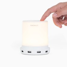 Table Lamp with USB Port - USB Lamp with 4 Fast Charging Ports and Touch White