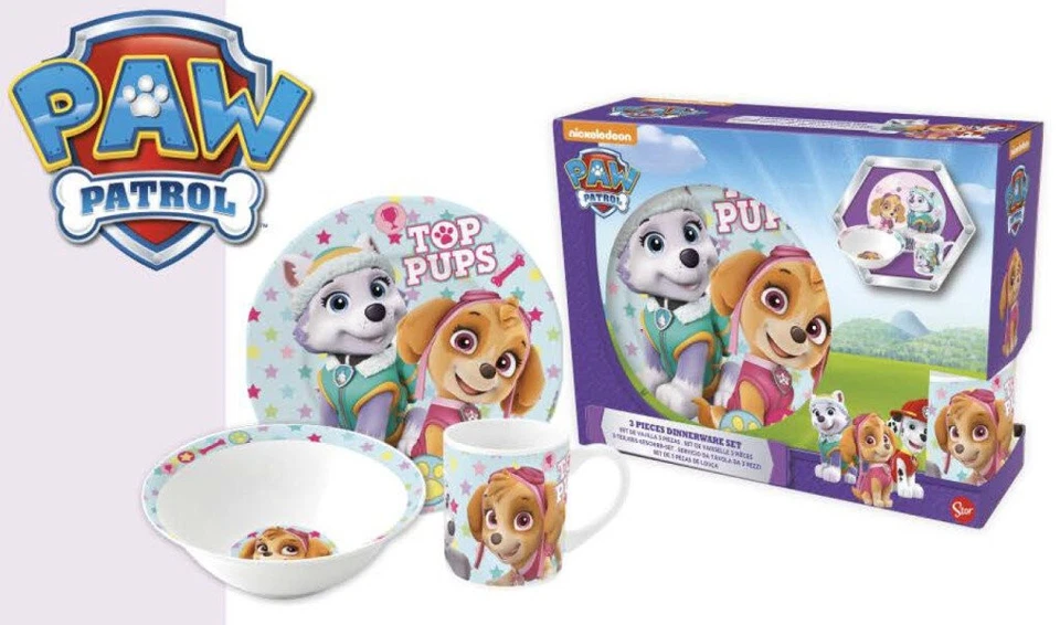 Paw Patrol Girl Stars Porzellan-Geschirrset - Bild 3 von 3