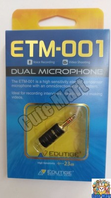 EDUTIGE ETM-001 Dual Microphone for Voice Recording Chatting 3.5mm Plug GoPro