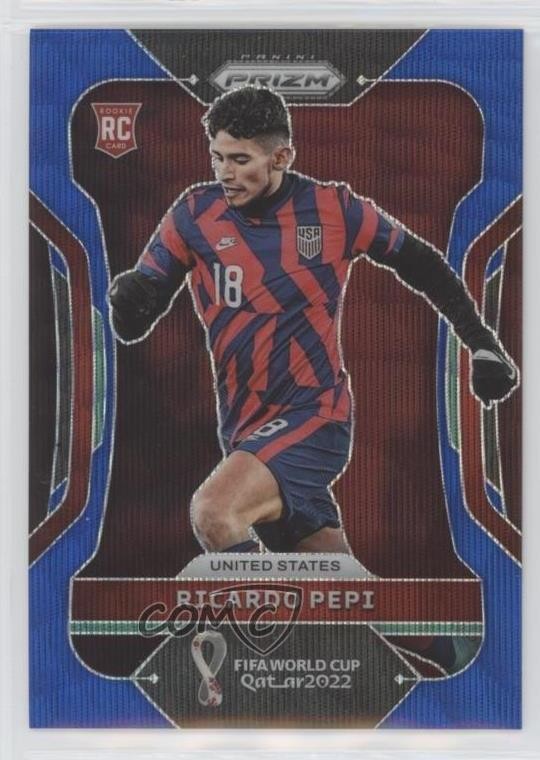 2022 Panini Prizm World Cup Qatar Blue Wave 171/199 Ricardo Pepi #205 0mn9