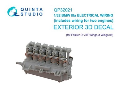 1:32 3D Aufkleber BMW III Electrical Verkabelung, für Fokker Color Decal - Quinta QP32021
